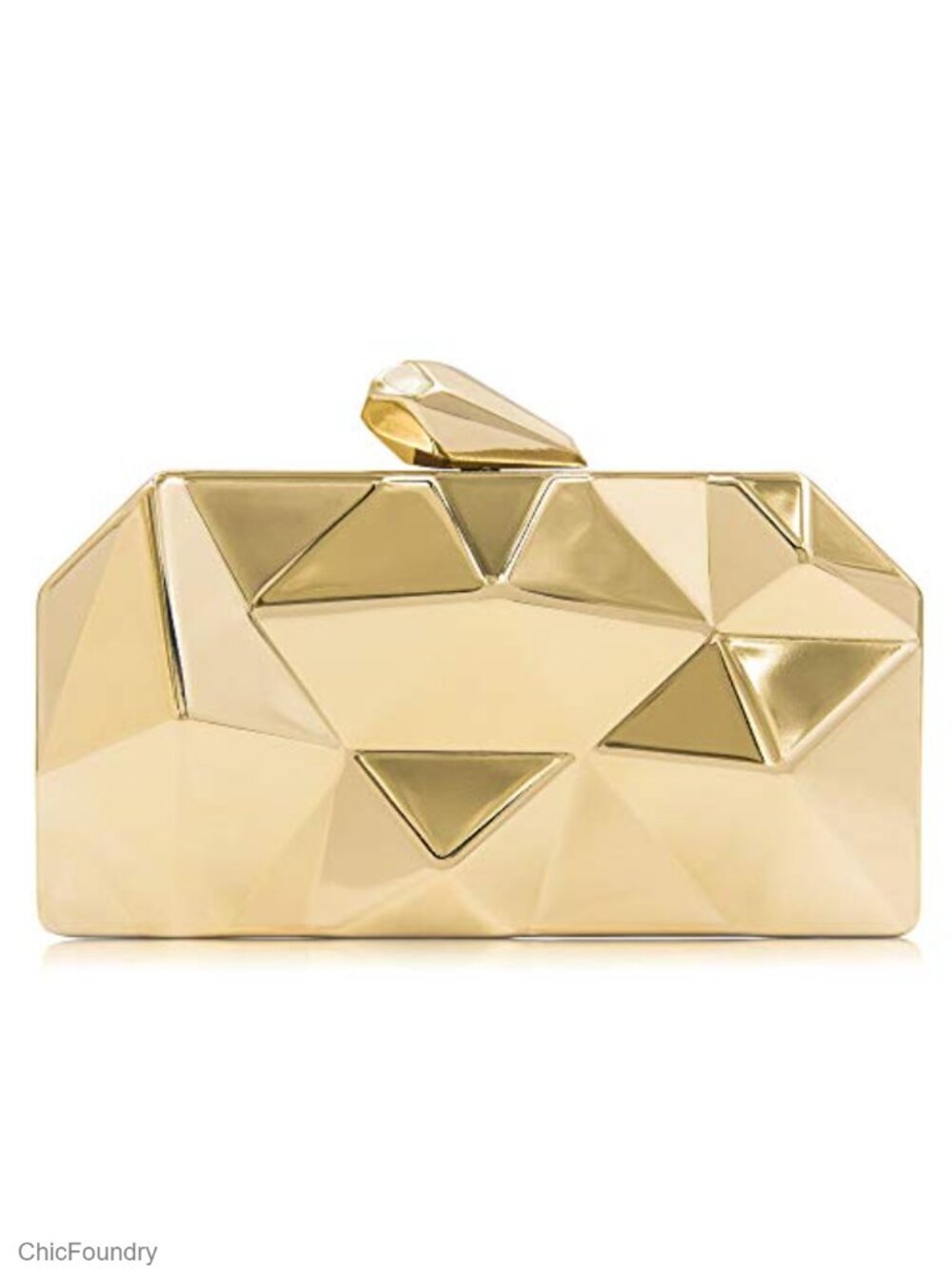 Metallic Alloy Evening Clutch Purse Wristlet Crossbody Bag
